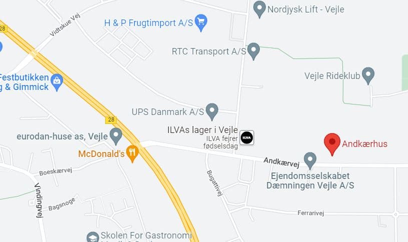 Kort over Andkærhus, Vejle